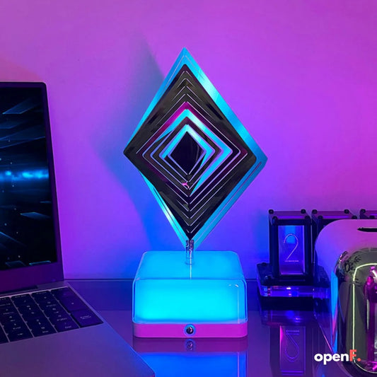 New Creative 3D Rotating Neon LED Night Light